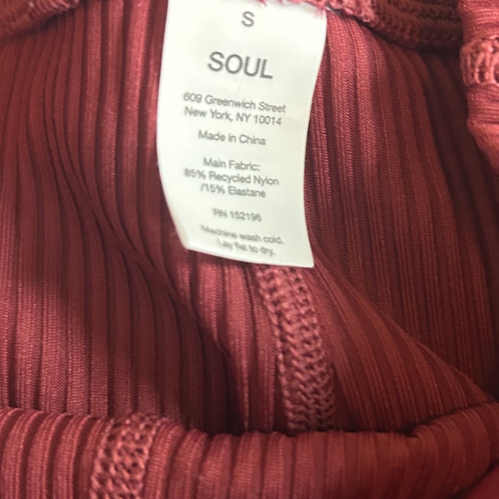 NEW SoulCycle Burgundy Ribbed Set - Picture 10 of 11